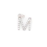Charm Lucciole Gioielli Femme Alfabeto in Or blanc Diamante 0.1 Ct LETTM-L - LETTM-L